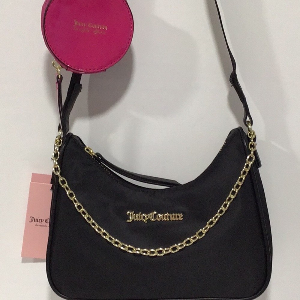 NWT Juicy Couture “Chains in Love” Crossbody Bag with Pink Zippered Earbud Case